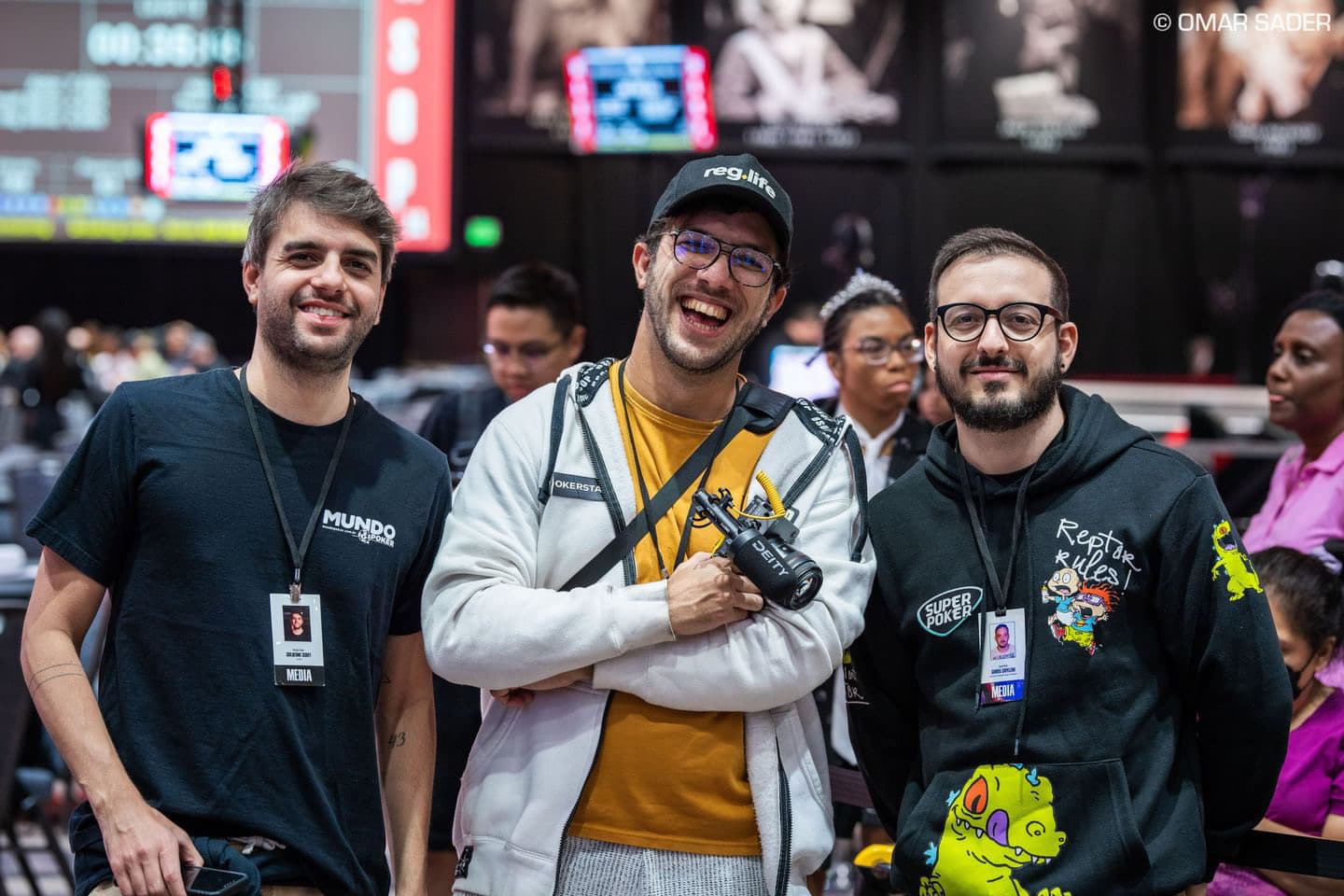 Gabriel Capellari durante a cobertura da WSOP Las Vegas em 2024